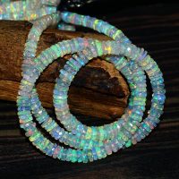 Natural Ethiopian opal Faceted Heishi Beads