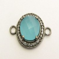 Aqua-Chalcedony-Pave-Set-Connector