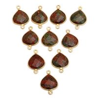 Sterling-Silver-Unakite-Gold-Plated-Heart-Shape-Connector