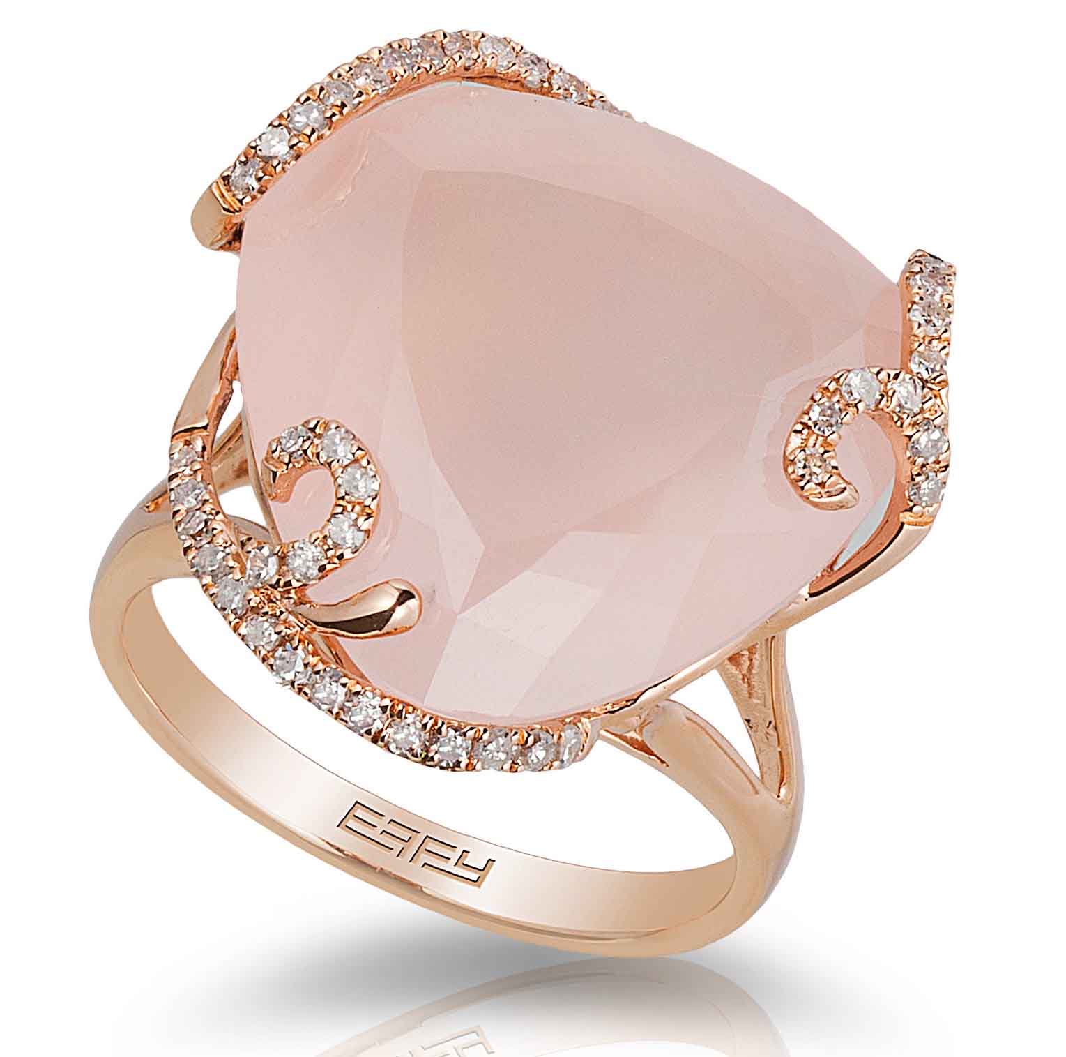 Rose Gold Ring with Rose Quartz