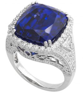 Platinum Ring with Tanzanite