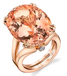 Oval Rose Gold Ring with Morganite