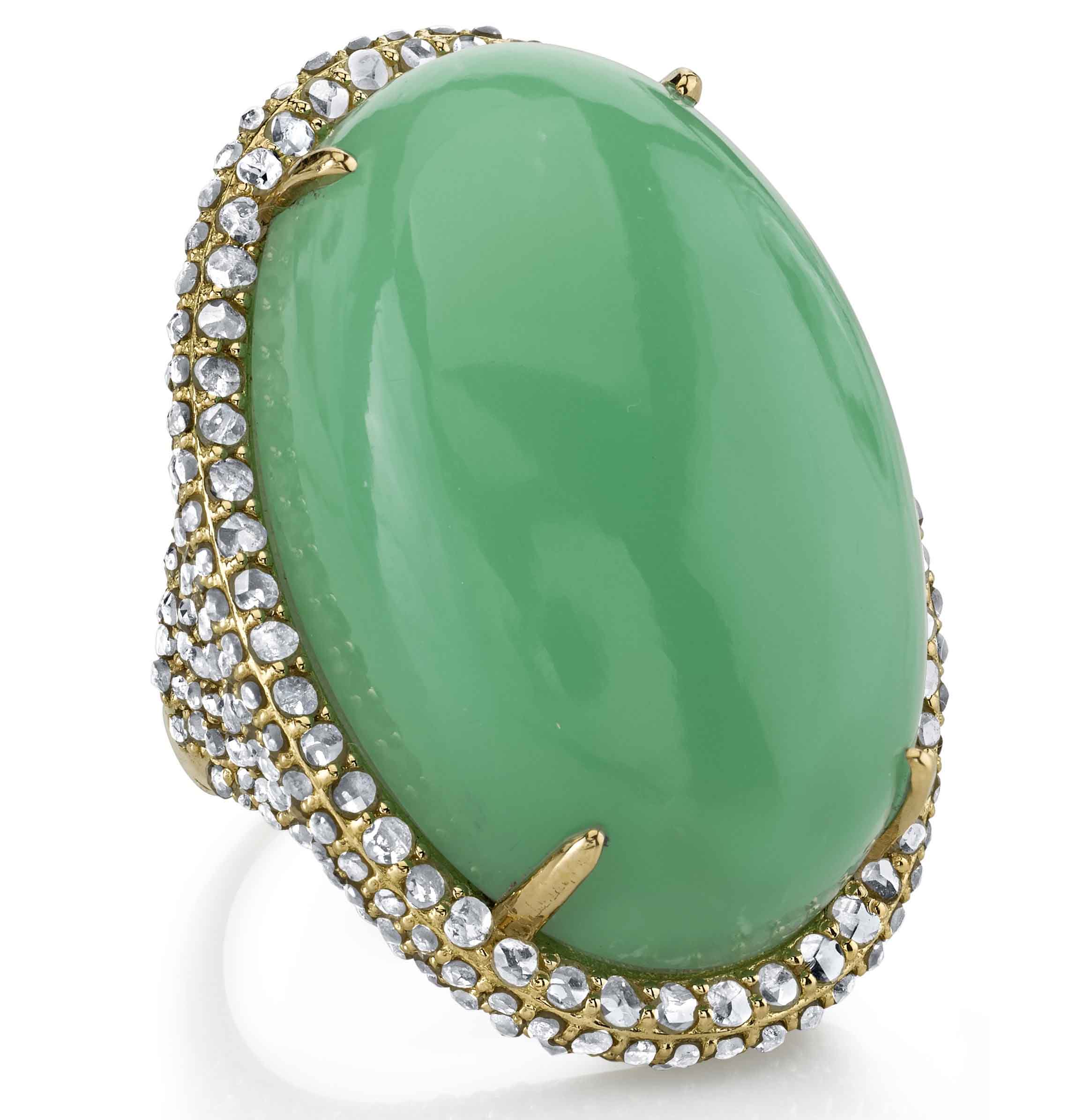 Cocktail Yellow Gold with Chrysoprase