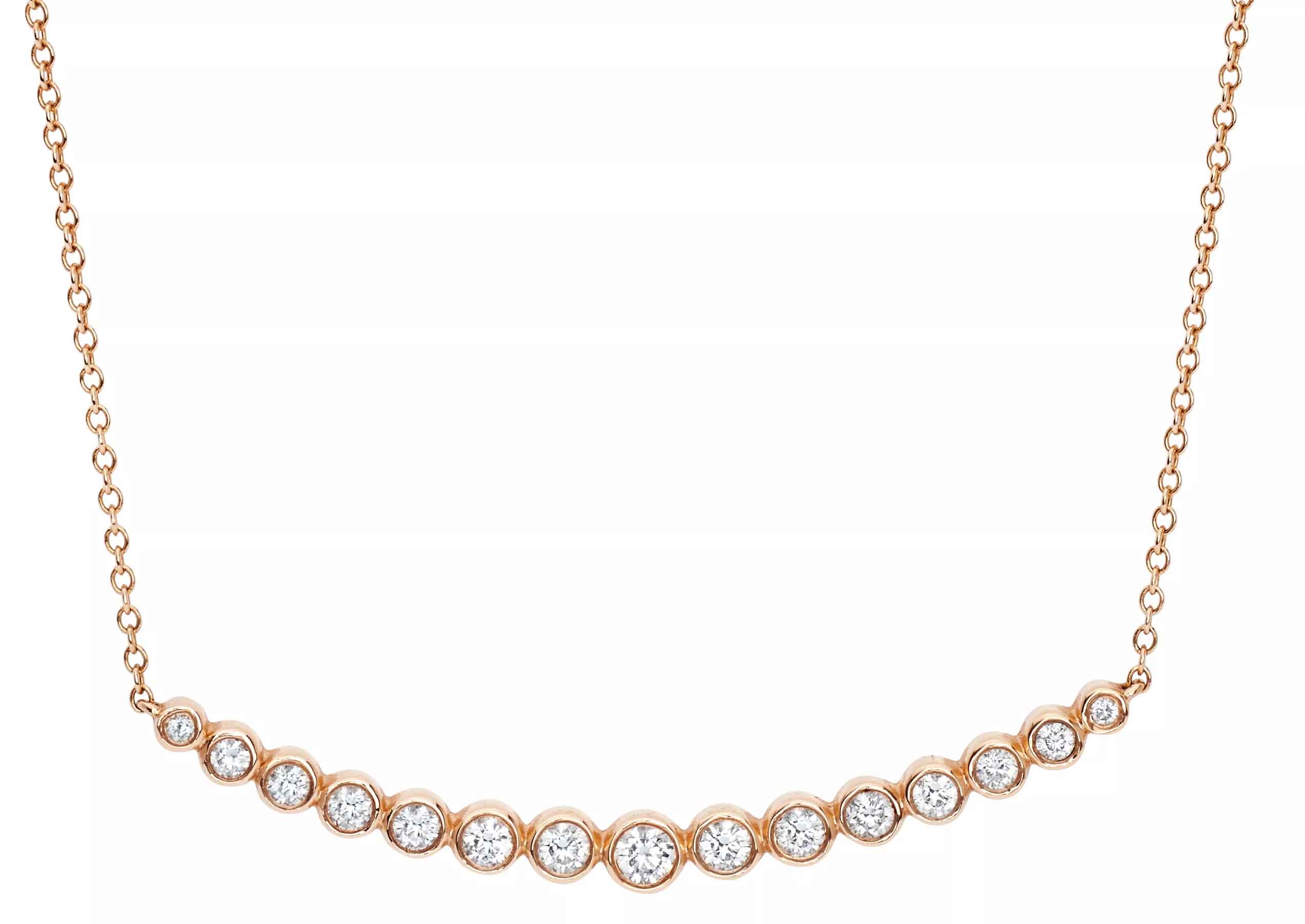 Multi-bezel crescent necklace