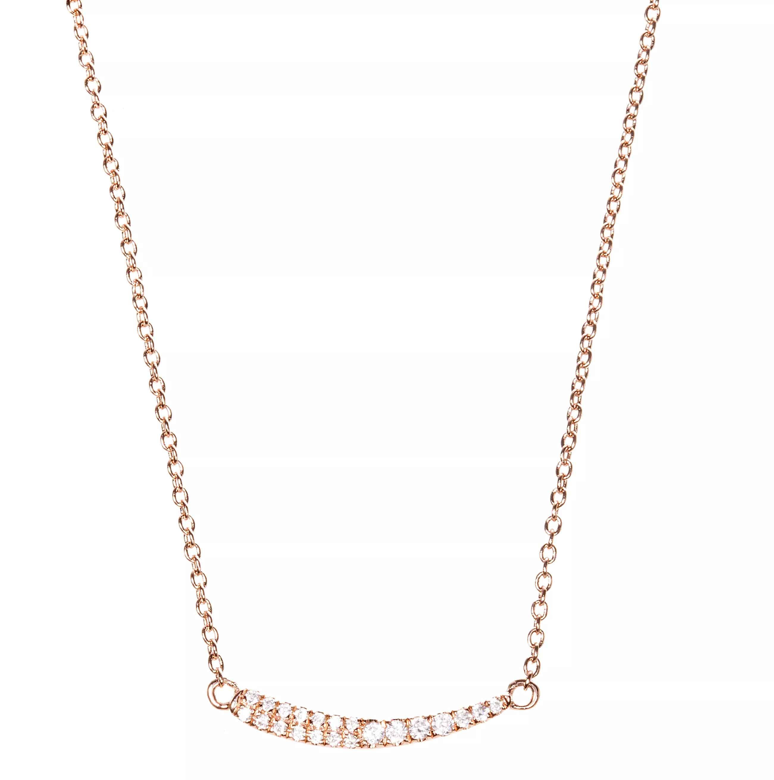 Tiny Curve necklace in rose vermeil 