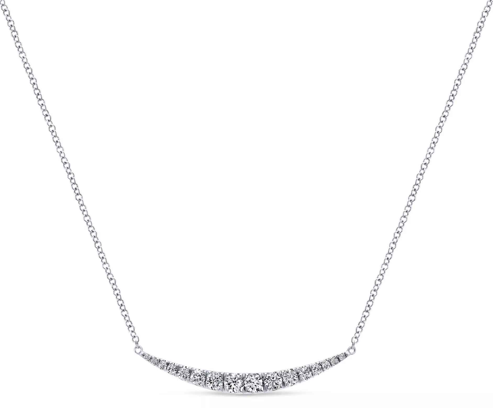 Indulgence bar necklace in 14k white gold with 0.5 ct. t.w. diamonds