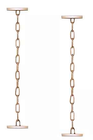 Bar and Chain earrings in 14k rose gold