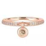 Elements Bouncing Bezel Charm ring in 14k rose gold