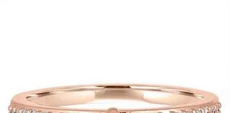 Elements Bouncing Bezel Charm ring in 14k rose gold