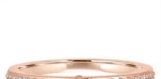 Elements Bouncing Bezel Charm ring in 14k rose gold