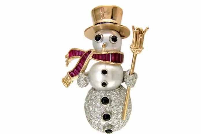 Snowman pin