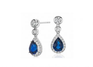 Sapphire diamond earrings