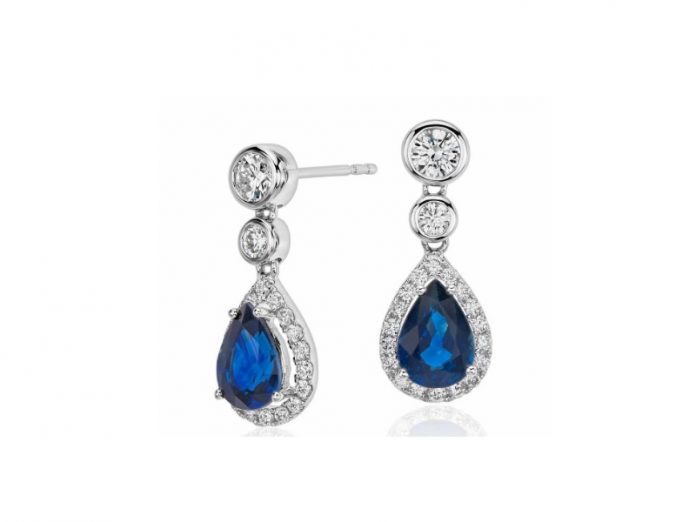 Sapphire diamond earrings