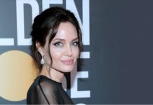 Angelina Jolie in Forevermark Diamondsa t the 75th-Annual Golden Globe Awards Close Up