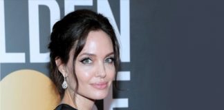 Angelina Jolie in Forevermark Diamondsa t the 75th-Annual Golden Globe Awards Close Up