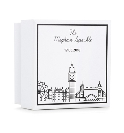 London skyline and inscribed with the royal wedding date