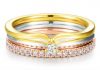 Tri colourgold ring with diamonds by Hong Kong jeweller Chow Tai Fook