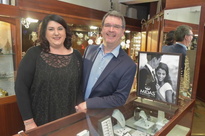 Lynne and Jim Conlon owners at Midas Jewellers Lisburn