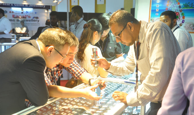 Buyers inspecting goods at a previous edition of FACETS Sri Lanka