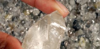 Large rough diamond.