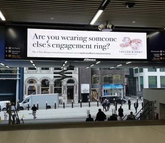 Bespoke jeweller boldly asks commuters: “Are you wearing someone else’s engagement ring?”