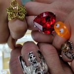 One woman displayed her assortment of unusual rings