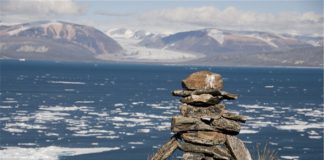 Ancient Inuit Inukshuk in Nunavut