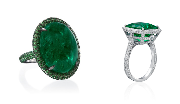 Emeralds and Diamonds rings