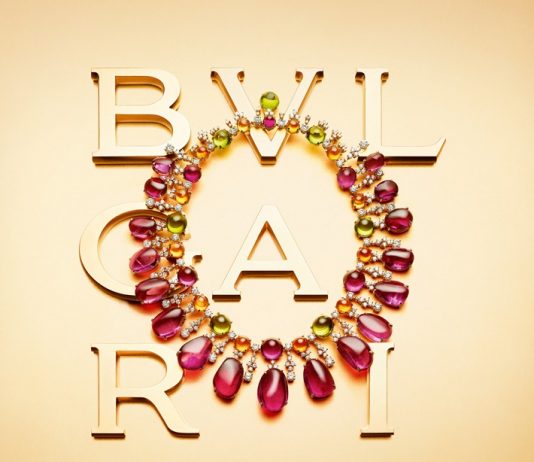 High Jewellery necklace in pink gold with fancy shaped rubellites