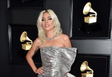 Lady Gaga Wears Platinum Jewelry to The 61st Grammy Awards