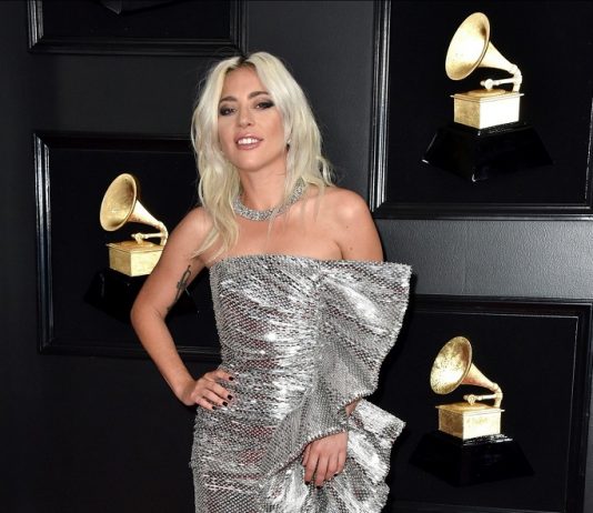 Lady Gaga Wears Platinum Jewelry to The 61st Grammy Awards
