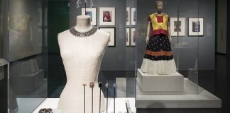 A choker, bracelet and brooches from the show “Frida Kahlo: Appearances Can Be Deceiving."