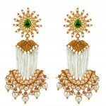 Dazzle any occasion with this pair of ornate Chandbali earrings, strung with an array of glittering pearls