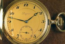 An old Longines pocket gold watch