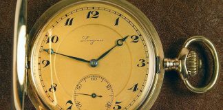 An old Longines pocket gold watch