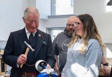 Prince Charles tries his hand as a jeweller during royal visit to Scotland