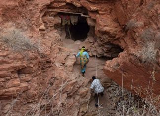 The entrance to a gemstone mine in Tanzania. TANZANIA WOMEN MINERS ASSOCIATION