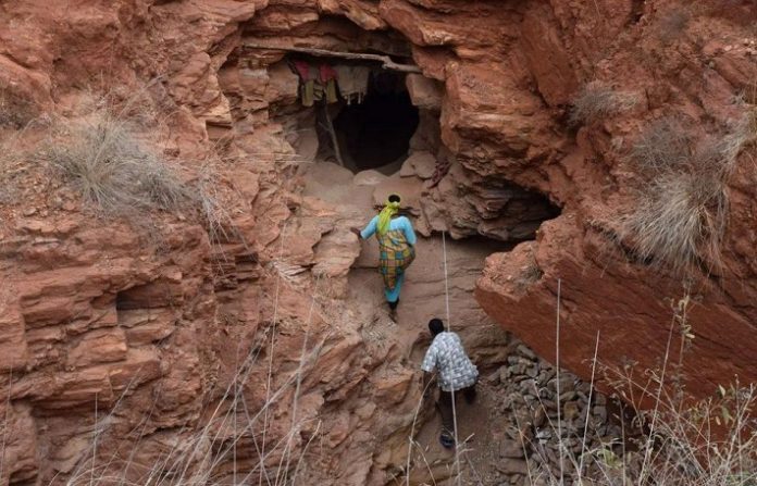 The entrance to a gemstone mine in Tanzania. TANZANIA WOMEN MINERS ASSOCIATION