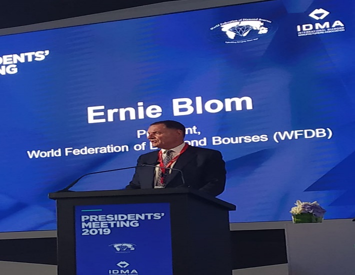 Ernie Blom Speaking at the Opening Session of the WFDB Presidents Meeting in Dubai