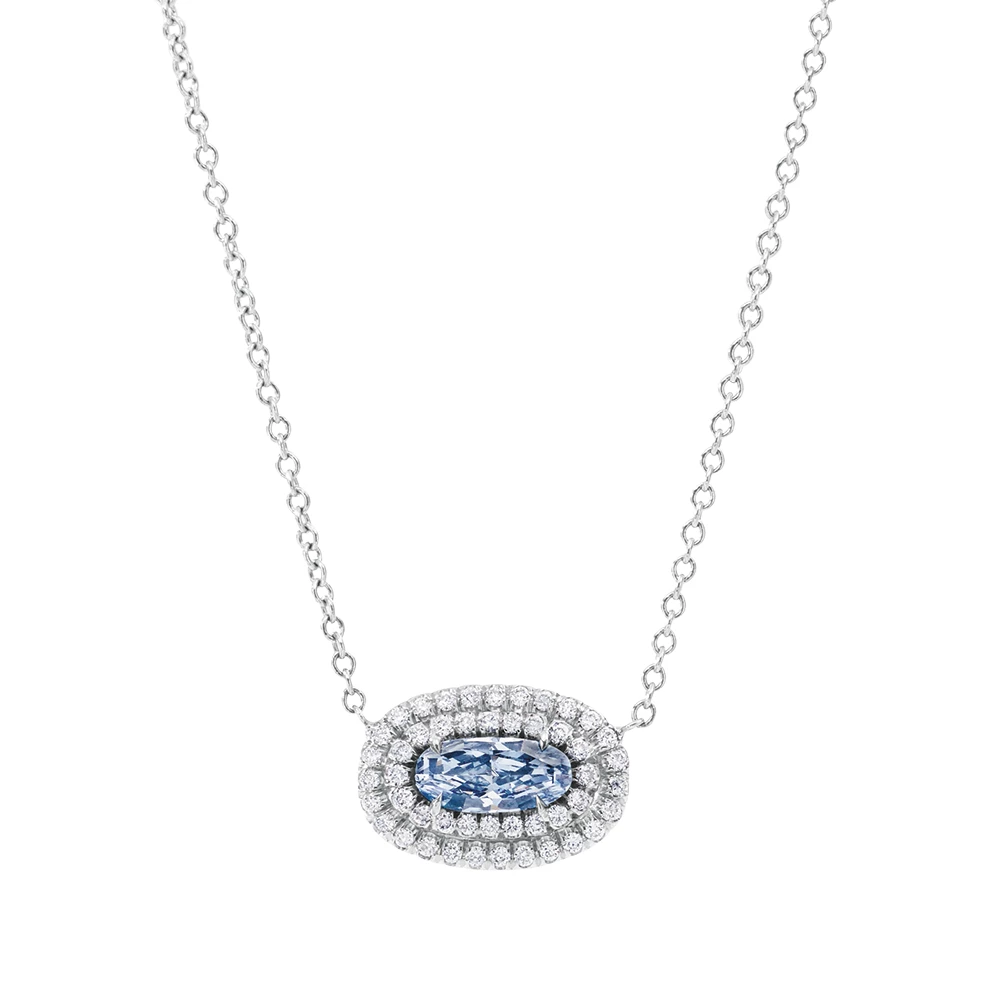 Fancy Intense Blue Diamond Pendant Necklace