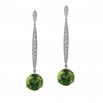 Peridot and Diamond Drop Earrings
