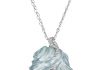 Exceptional Hand Carved Aquamarine and Diamond Gold Pendant by Naomi Sarna