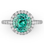 Seafoam Tourmaline and Diamond Ring