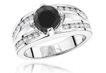 BLACK DIAMOND ENGAGEMENT RING 2.70CT 14K GOLD RINGS