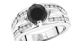 BLACK DIAMOND ENGAGEMENT RING 2.70CT 14K GOLD RINGS