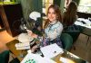 Karina Brez, at her desk. Image by Sergio Aguilar