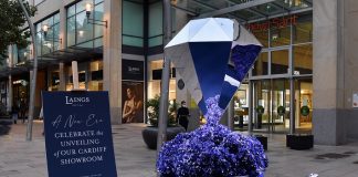 Laings showcases 8ft on-street diamond sculpture – ‘The Laings Diamond’