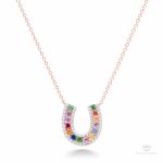 Unicorn Horseshoes Collection Confetti Necklace by Karina Brez, in 18K Rose Gold