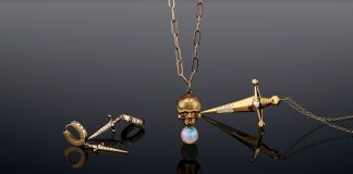 Nehama Pendant, Kelly Sword Pendant and Kelly Sword Earrings by KIL N.Y.C.