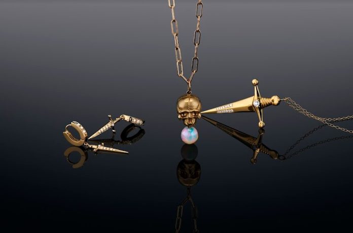 Nehama Pendant, Kelly Sword Pendant and Kelly Sword Earrings by KIL N.Y.C.